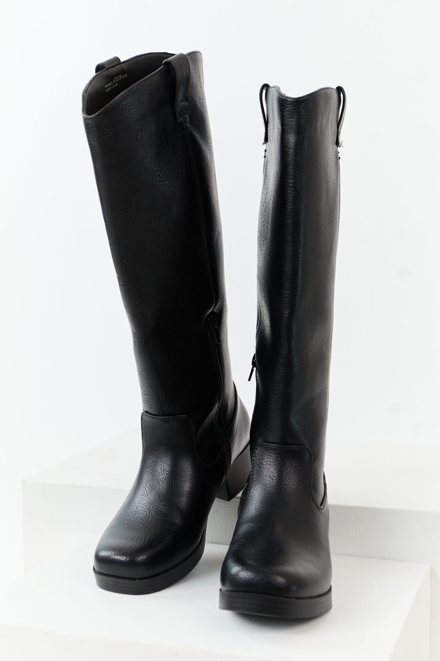 Chinese Laundry Black Faux Leather Tall Boots