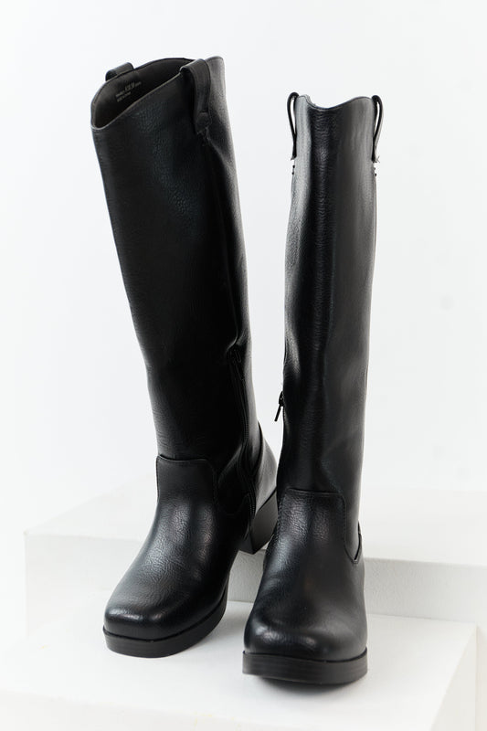 Chinese Laundry Black Faux Leather Tall Boots
