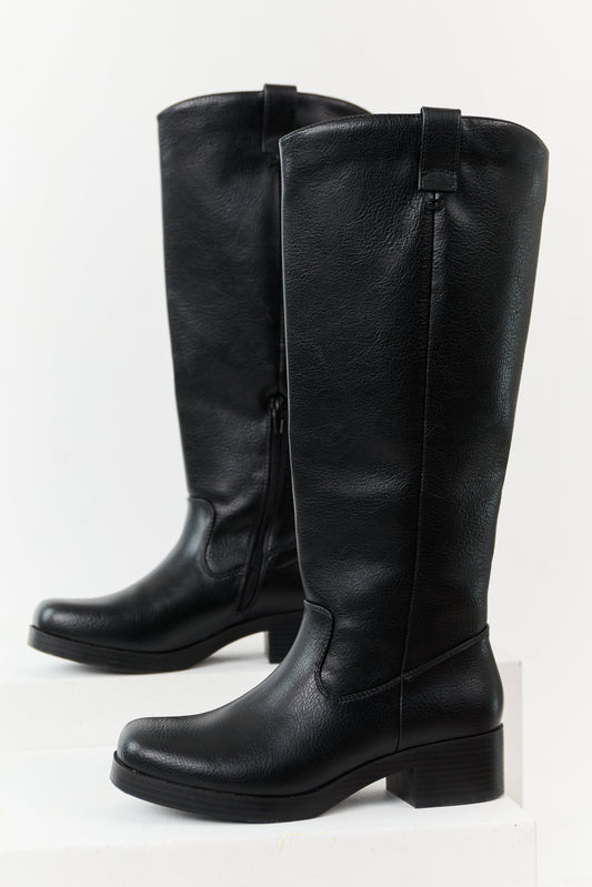 Chinese Laundry Black Faux Leather Tall Boots