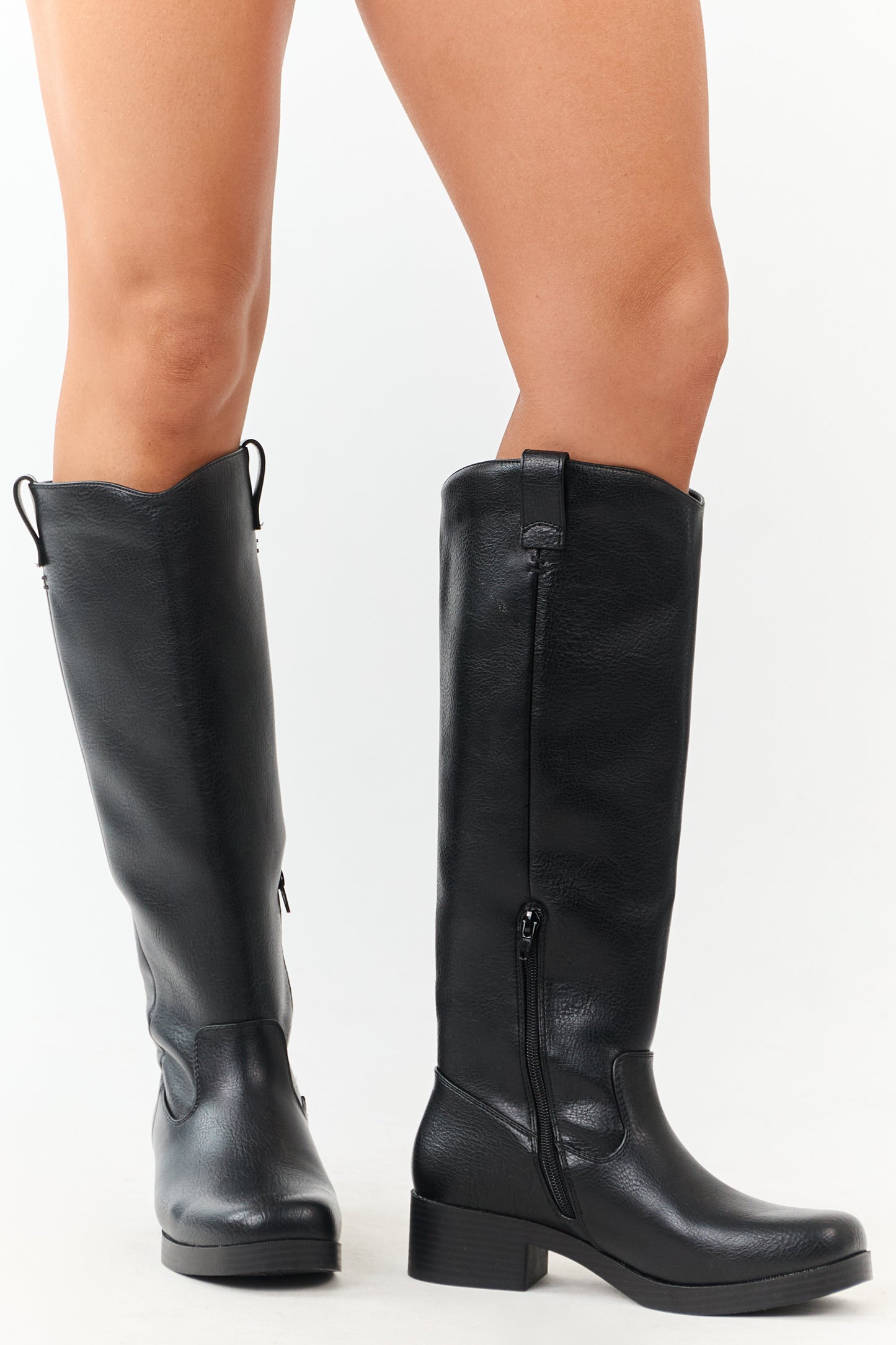 Chinese Laundry Black Faux Leather Tall Boots
