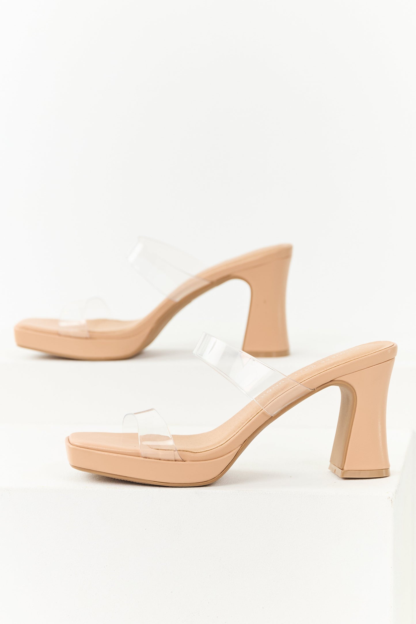 Chinese Laundry Nude Faux Leather Block Heels