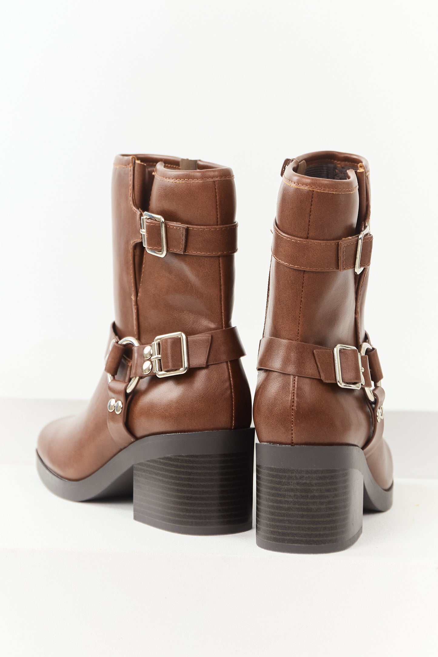 Spice Buckle Strap Chunky Heel Booties